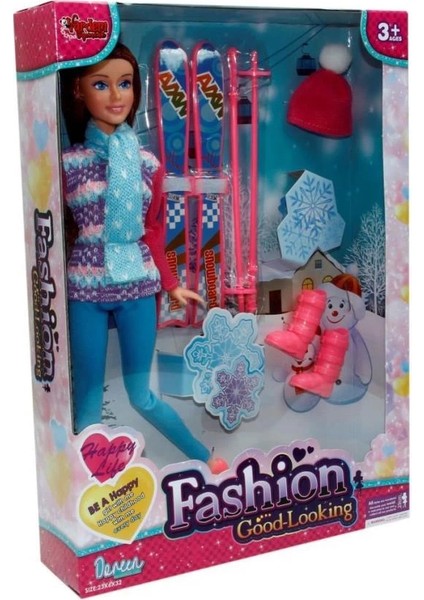 Bfs WG-66730-66731 Aksesuarlı Kayakçı Bebek 29 cm -Vardem Oyuncak