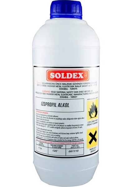 Alkol 1 Lt - %99,9 Saf Ipa