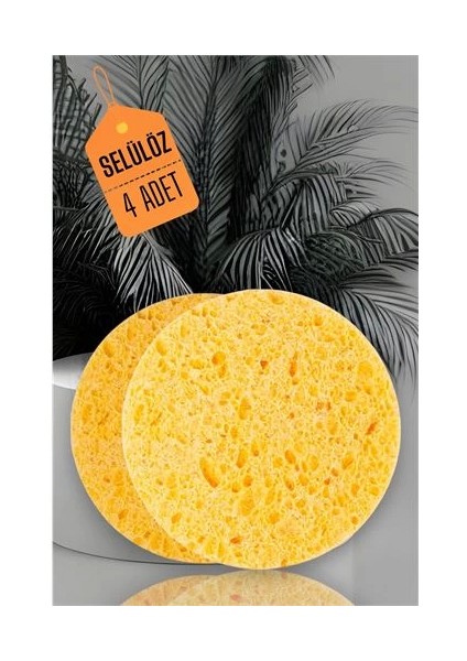 Bfs Doğal Selülöz Yüz Yıkama Cilt Temizlik Süngeri 4 Adet