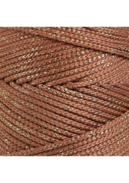 Soft Star Makrome İpi Sarı Simli Kahverengi fiyatları