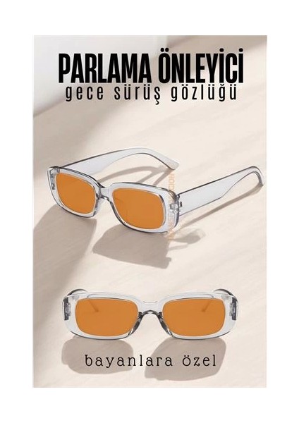 Bfs Parlama Önleyici Bayan Gece Sürüş Görüş Gözlüğü Sis Far Işık Önleyici Anti-Fog Gözlük