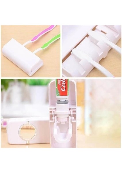 Bfs Otomatik Diş Macunu Sıkacağı ve 5 Adet Diş Fırası Tutacağı Diş Fırçalığı