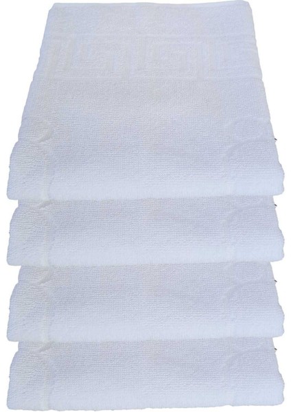 4 Lü Ayak Izli Banyo Paspas 100 Pamuklu Ayak Havlusu