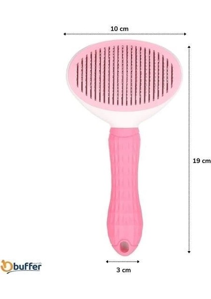 Bfs Kedi Köpek Tüy Toplayıcı Kendini Temizleyebilen Ergonomik Saplı Evcil Hayvan Tarağı Pembe indirimleri
