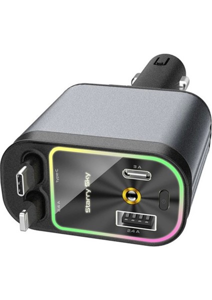 Bfs 4’ü 1 Arada Çift USB Bağlantı Noktalı, Type-C Pd Hızlı Şarjlı 66W,GERI Çekilebilir Araç Telefonu Şarj Cihazı fiyatları