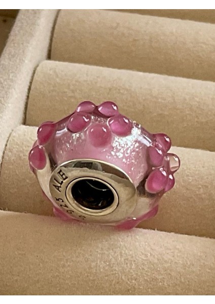 Pembe Pati Izli Gümüş Charm fırsatları