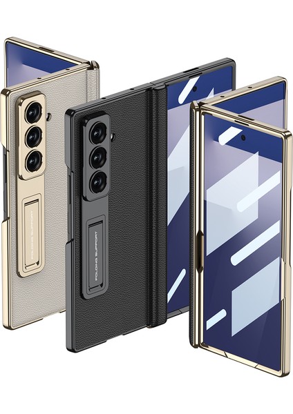 Samsung Galaxy Z Fold 7 Kılıf Leather Deri Standlı Manyetik Açılabilen Gizli L Standlı Magnet Sade Premium Kapak fırsatları