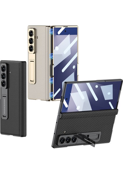 Samsung Galaxy Z Fold 7 Kılıf Leather Deri Standlı Manyetik Açılabilen Gizli L Standlı Magnet Sade Premium Kapak indirimleri