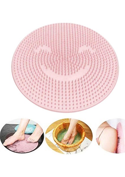 Büro Ev Ofis Yazlık Banyosu Için Silikon Fırçalı Duş Ayak Topuk Masaj Matı fırsatları