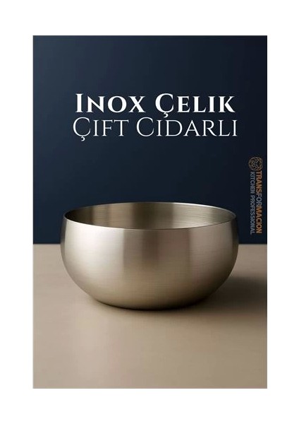 Bfs Çift Cidarlı Kase - Inox Çelik Kase 18 cm