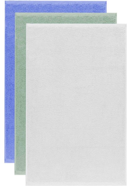 3 Lü Düz Renk El Yüz Havlu Seti &#37;100 Pamuklu 50X90 cm Mavi-Yeşil-Beyaz fiyatları