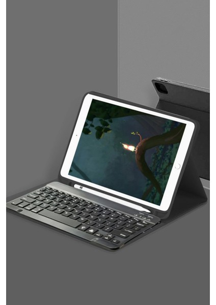 Bfs Samsung Galaxy X200 Tab A8 10.5 Kılıf KC01 Smart Klavyeli Tablet Kılıfı - Siyah
