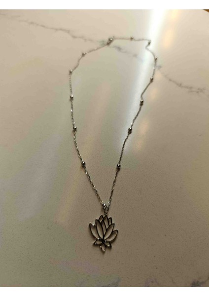 : Gümüş Lotus Çiçeği Kolye ve Taşlı Yüzük ve Kutu Hediye fiyatları