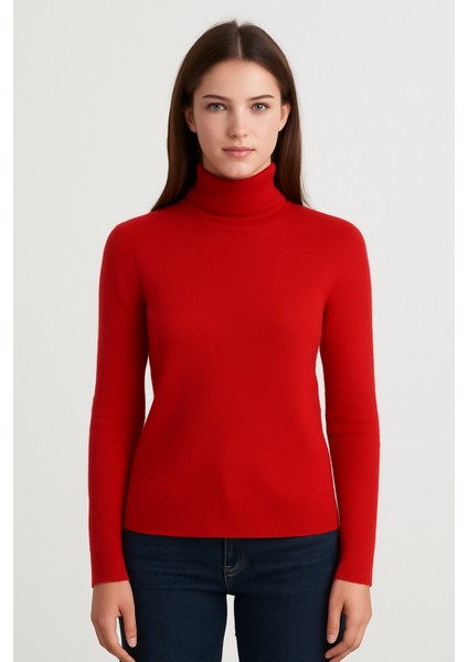 Kadın Tam Boğazlı Yumuşak Dokulu Kazak