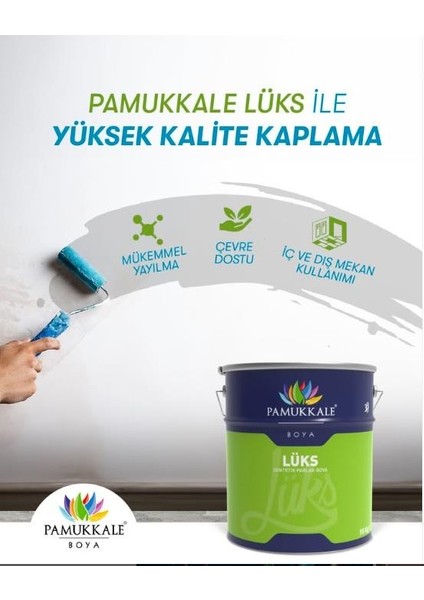 Pamukkale Lüks Sentetik Yağlı Boya 15 Lt Mat Beyaz fiyatları