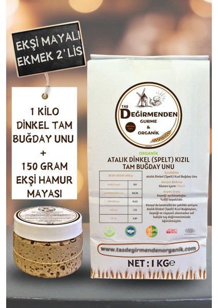 Taş Değirmenden Gurme & Organik Atalık Dinkel Spelt Kızıl Tam Buğday Unu - Siyez Ekşi Hamur Mayası fiyatları