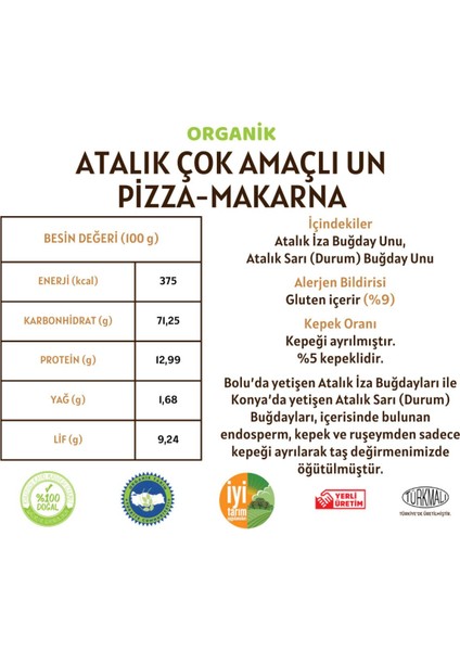 Atalık Çok Amaçlı Un - Pizza - Makarna - 1 Kilo modelleri