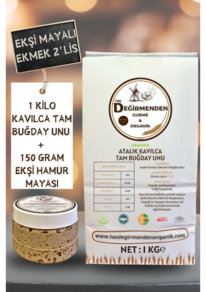 Taş Değirmenden Gurme & Organik Atalık Kavılca Gernik Tam Buğday Unu - Siyez Ekşi Hamur Mayası fiyatları