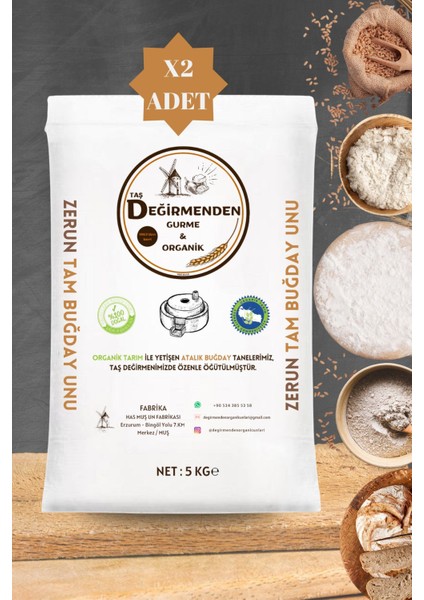 Organik Atalık Zerun Tam Buğday Unu - 10 Kilo