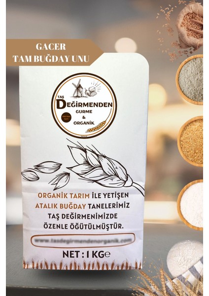 Organik Atalık Gacer Tam Buğday Unu - 1 Kilo