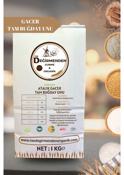 Organik Atalık Gacer Tam Buğday Unu - 1 Kilo fiyatları