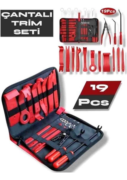 19 Parça Çantalı Trim Set araç Içi Döşeme, Kapı Paneli, Klips ve Plastik Aksamları Sökmek Için Idealdir Farklı Uçlara Sahip Oto El Aletleri fiyatları