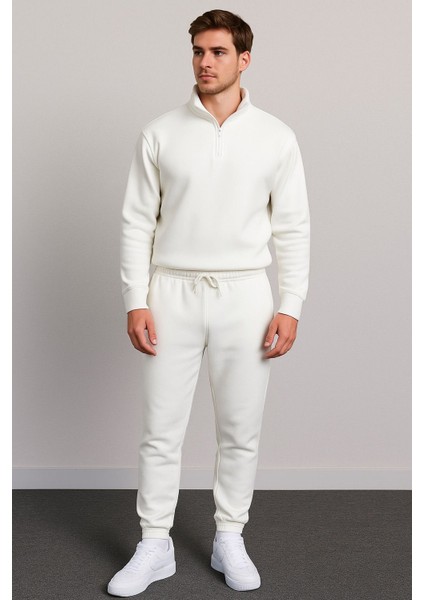 Yeni Sezon Kışlık Premium 3 Iplik Şardonlu Yarım Fermuar Sweat- 3 Iplik Eşofman Altı 2'li Takım fiyatları