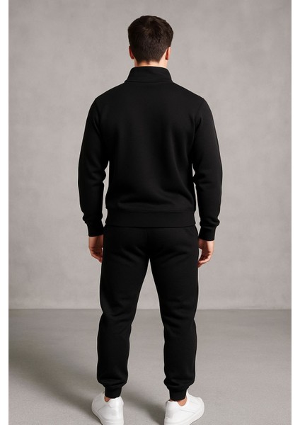 Yeni Sezon Kışlık Premium 3 Iplik Şardonlu Yarım Fermuar Sweat- 3 Iplik Eşofman Altı 2'li Takım fırsatları