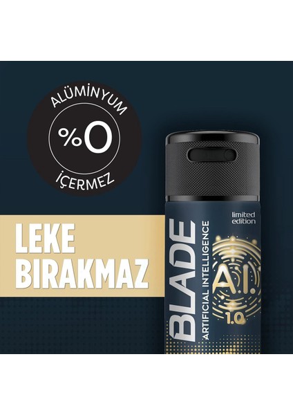 3 Adet Blade Artificial Intelligence 1.0 Deodorant 150ML modelleri