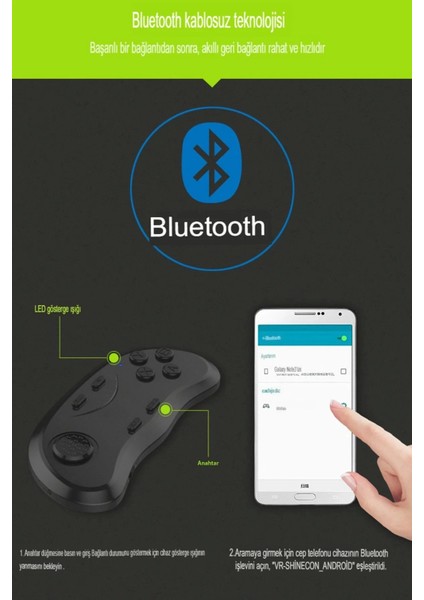 Bfs Shinecon SC-B01 Sanal Gerçeklik Gözlüğü Kumandası - Siyah