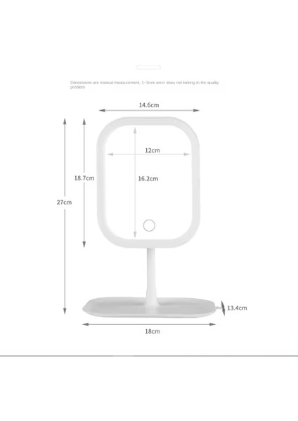 3 Mod LED Işıklı USB Şarjlı Dikdörtgen Masa Üstü Makyaj Aynası Makyaj Aynası Dokunmatik fiyatları