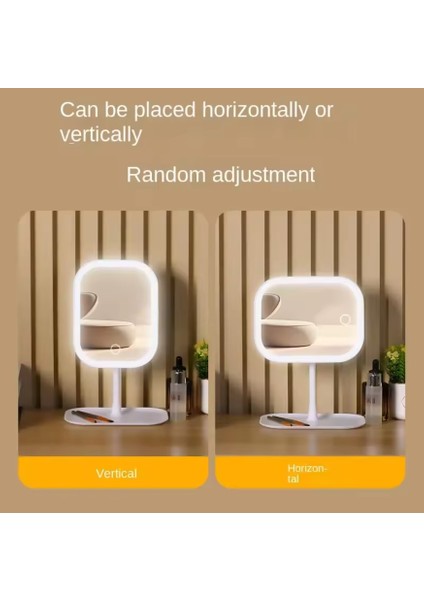 3 Mod LED Işıklı USB Şarjlı Dikdörtgen Masa Üstü Makyaj Aynası Makyaj Aynası Dokunmatik fırsatları