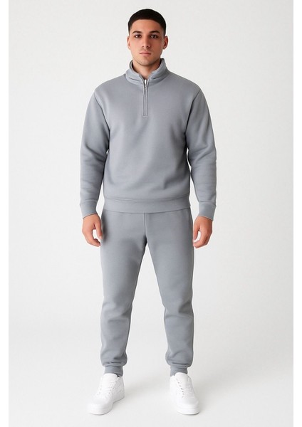 Yeni Sezon Kışlık Premium 3 Iplik Şardonlu Yarım Fermuar Sweat- 3 Iplik Eşofman Altı 2'li Takım fiyatları