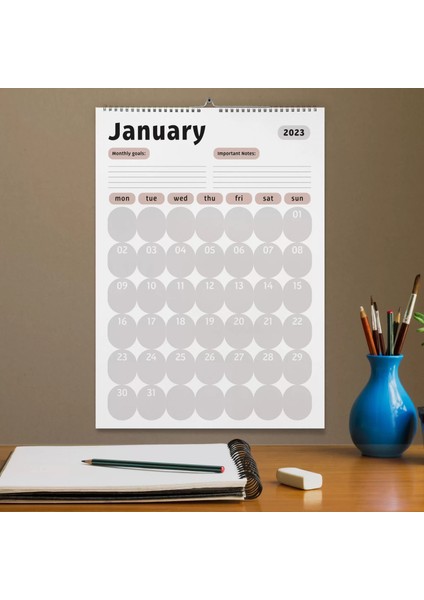 2026 Duvar Takvimi, Aylık Planlama Duvar Takvimi, Duvar Planlayıcısı, Pastel Boho Renk