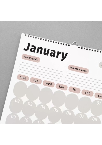 2026 Duvar Takvimi, Aylık Planlama Duvar Takvimi, Duvar Planlayıcısı, Pastel Boho Renk modelleri