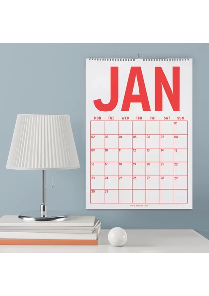 Renkli 2026 Duvar Takvimi, Aylık Planlama Duvar Takvimi, Duvar Planlayıcısı, Rengarenk