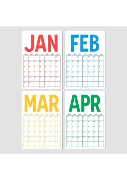 Renkli 2026 Duvar Takvimi, Aylık Planlama Duvar Takvimi, Duvar Planlayıcısı, Rengarenk indirimleri