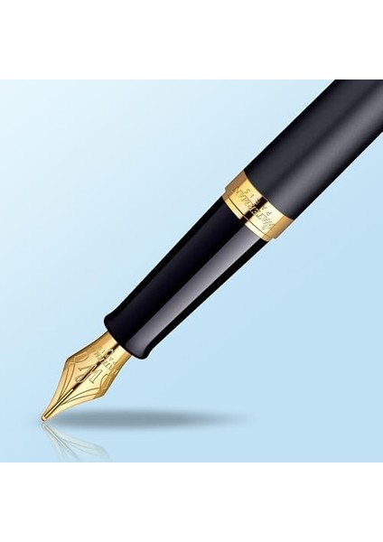 Hémisphere Dolma Kalem | 23 Ayar Altın Süslemeli Mat Siyah | Orta Uçlu Dolma Kalem | Mavi Mürekkep | Hediye Kutusu modelleri
