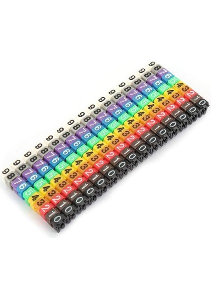 100 Lü Renkli Kablo Etiketi Seti - 6mm Plastik, 10 Renk, Yeniden Kullanılabilir Kordon Etiketi, Fiber Optik ve Elektrik Kabloları Için Kablo Düzenleyici Etiket Klipsleri