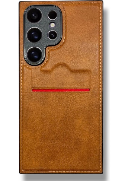 Samsung Galaxy S25 Ultra Kartlıklı Rich Boss Lüx Deri Kılıf Açık Kahve fiyatları