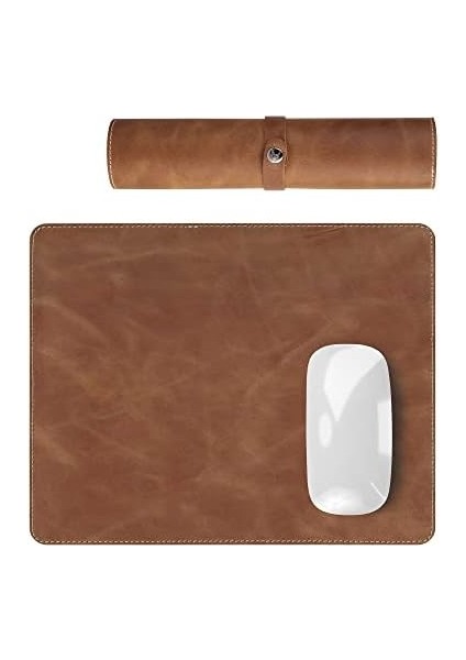 Navada - Gaming Oyuncu Gamer Hakiki Deri Mouse Pad, Deri Fare Altlığı, Hakiki Deri Ped, Dayanıklı Kaymaz Taban, Ofis Tipi Mouse Ped (Taba) fiyatları