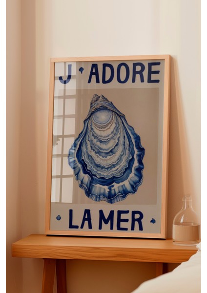 Ahşap Çerçeveli Tablo, Mavi Midye Illüstrasyonu – Sahil Esintisi, Banyo Dekoru Poster No: 109764 fiyatları