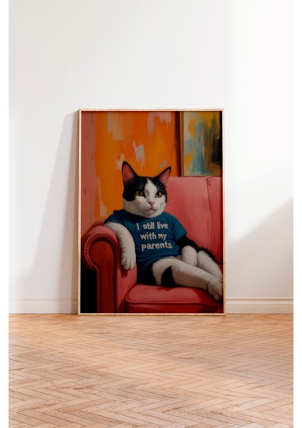 Ahşap Çerçeveli Tablo, Dinlenen Kedi – Stilize Ev Sahnesi, Ofis Dekoru Poster No: 109816 modelleri