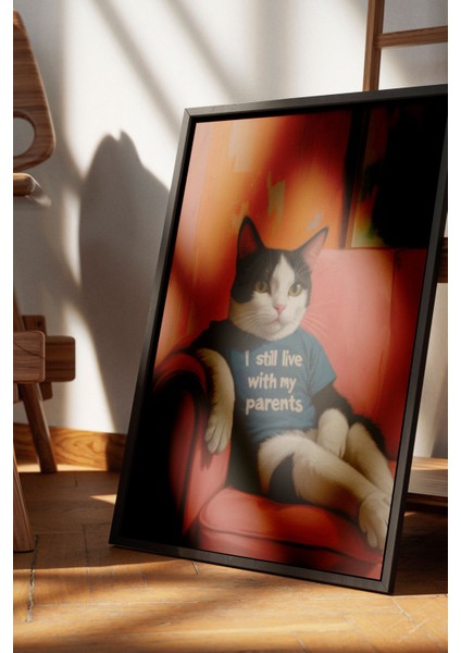 Siyah Çerçeveli Tablo, Dinlenen Kedi – Stilize Ev Sahnesi, Ofis Dekoru Poster No: 109816 fırsatları