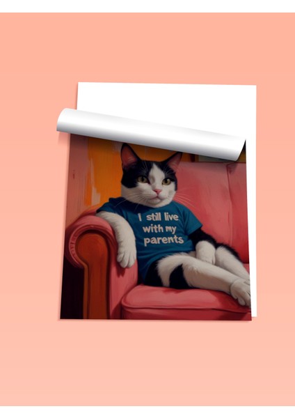 Çerçevesiz Poster, Dinlenen Kedi – Stilize Ev Sahnesi, Ofis Dekoru Poster No: 109816 fiyatları