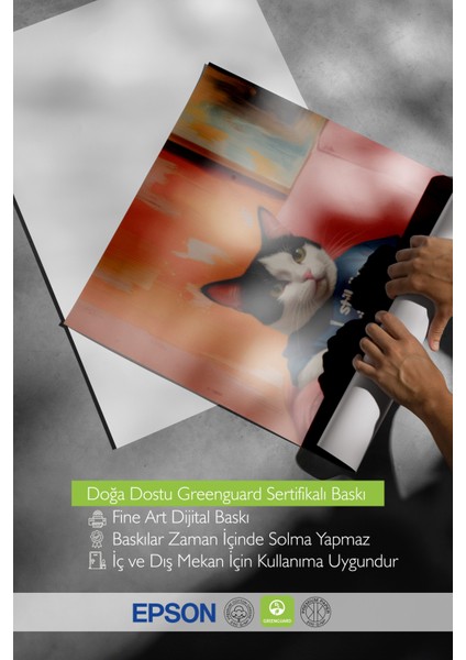 Çerçevesiz Poster, Dinlenen Kedi – Stilize Ev Sahnesi, Ofis Dekoru Poster No: 109816