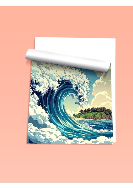 Çerçevesiz Poster, Büyük Okyanus Dalgası – Japon Sanatı, Salon Dekoru Poster No: 110241 fiyatları