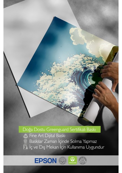 Çerçevesiz Poster, Büyük Okyanus Dalgası – Japon Sanatı, Salon Dekoru Poster No: 110241