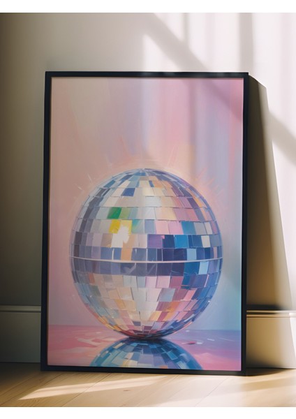 Siyah Çerçeveli Tablo, Yansımalı Disko Topu, Genç Odası Dekoru Poster No: 110019 fiyatları
