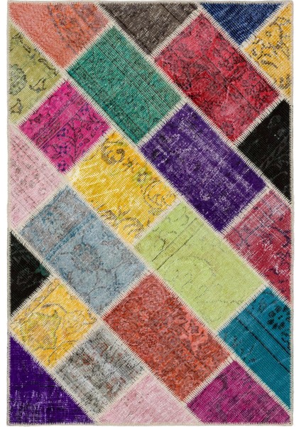 Girit Mavi Çizgili Yün Modern Desenli Yün Hav Toz Vermez Leke Tutmayan Salon Yolluk Mutfak El Dokuma Halı